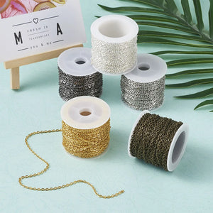 10m Iron Cross Chains for Jewelry Making in Multiple Colors