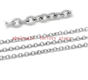 10m Stainless Steel Thin 2mm / 3mm Oval Link Chain Jewelry Making DIY