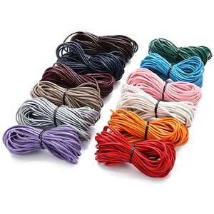 10m Leather Round Cord Jewelry for DIY Bracelet - 1/1.5/2/3 mm Options