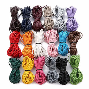 10m 2mm Round Leather Cord Jewelry Bracelet Necklace Making Finding