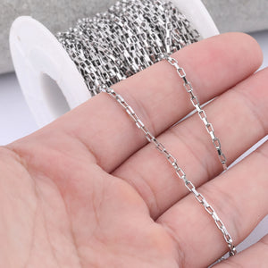 10m Stainless Steel Cube Link Chain 1.8mm Wide