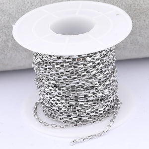 10m Stainless Steel Cube Link Chain 1.8mm Wide