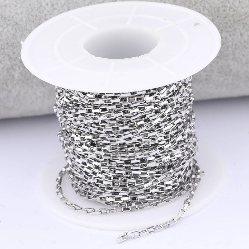 10m Stainless Steel Cube Link Chain 1.8mm Wide