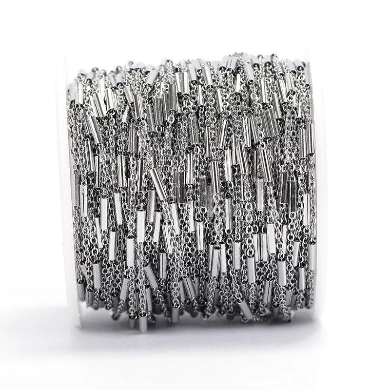 10m Tube Stainless Steel Chain Necklace Bracelet Jewelry Making DIY