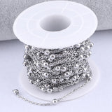 10m Stainless Steel Ball Beaded Chain for DIY Jewelry Making