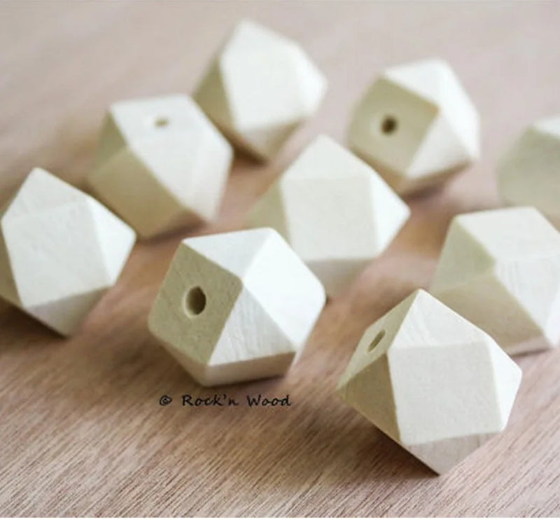 10mm 100pcs Natural Wooden Faceted Spacer Beads Jewelry Making DIY MT0212/10