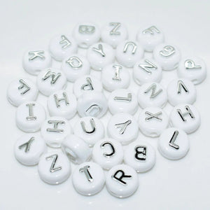 10mm 100pcs Random Flat Round Alphabet Acrylic Loose Beads for DIY