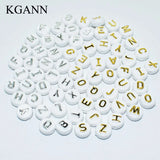 10mm 100pcs Random Flat Round Alphabet Acrylic Loose Beads for DIY