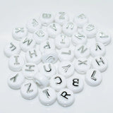 10mm 100pcs Random Flat Round Alphabet Acrylic Loose Beads for DIY