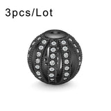 10mm 11mm Copper Beads Micro Pave Zircon European Charms