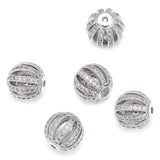 10mm 11mm Copper Beads Micro Pave Zircon European Charms