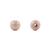 50Pcs Beech Ball Wood Spacer Beads For Bracelet Baby Teether