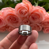 10mm 12mm Wide Tungsten Wedding Ring Men Brushed Finish Flat Shape