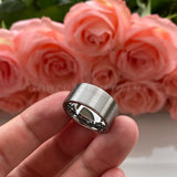 10mm 12mm Wide Tungsten Wedding Ring Men Brushed Finish Flat Shape