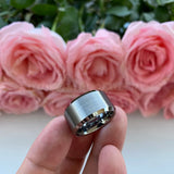 Big Wide Tungsten Carbide Men's Wedding Band Top Brushed Finish Comfort Fit