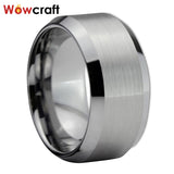Big Wide Tungsten Carbide Men's Wedding Band Top Brushed Finish Comfort Fit