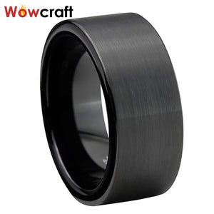 10mm 12mm Tungsten Carbide Wedding Band for Men Brushed Finish