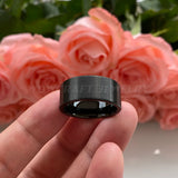 10mm 12mm Tungsten Carbide Wedding Band for Men Brushed Finish
