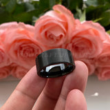 10mm 12mm Tungsten Carbide Wedding Band for Men Brushed Finish