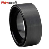 10mm 12mm Tungsten Carbide Wedding Band for Men Brushed Finish