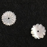 10mm 12mm Carved Shell Flower Charms Center Drilled Shell Stone Focal Beads