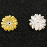 10mm 12mm Carved Shell Flower Charms Center Drilled Shell Stone Focal Beads