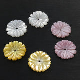 10mm 12mm Carved Shell Flower Charms Center Drilled Shell Stone Focal Beads