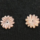 10mm 12mm Carved Shell Flower Charms Center Drilled Shell Stone Focal Beads