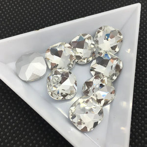 10mm 12mm Square Crystal Glass Stone Pointback