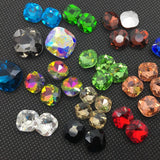 10mm 12mm Square Crystal Glass Stone Pointback