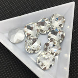 10mm 12mm Square Crystal Glass Stone Pointback