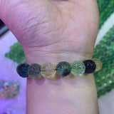 Flower Carved Natural Fluorite Stone Bracelet Gemstone Jewelry For Woman