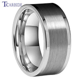 10mm 12mm Tungsten Carbide Wedding Band Center Brush Finish