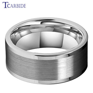 10mm 12mm Tungsten Carbide Wedding Band Center Brush Finish