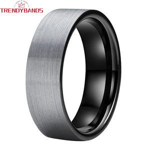 10mm 12mm Tungsten Carbide Ring Wedding Band Brushed Finish