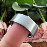 10mm 12mm Tungsten Carbide Ring Wedding Band Brushed Finish