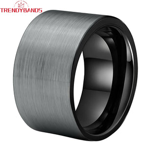 10mm 12mm Tungsten Carbide Ring Wedding Band Brushed Finish