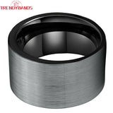 10mm 12mm Tungsten Carbide Ring Wedding Band Brushed Finish