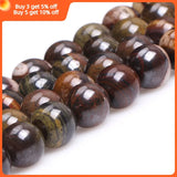 10mm 12mm Brown Sunset Tiger Iron Stone Round Beads 15 Inch Strand DIY