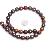 10mm 12mm Brown Sunset Tiger Iron Stone Round Beads 15 Inch Strand DIY
