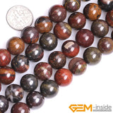 10mm 12mm Brown Sunset Tiger Iron Stone Round Beads 15 Inch Strand DIY