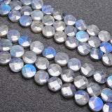 Labradorite Beads 15'' Faceted Coin Gray DIY Loose Beads For Jewelry Making
