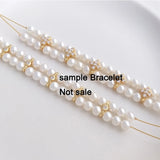 10mm 2-Hole CZ Paved Pearl Spacer Beads 14K Plated DIY Jewelry Making Supply