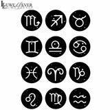12pcs/lot Zodiac Mix Glass Cabochons Snap Button Charm Bracelet