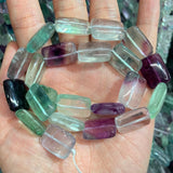 10mm 14mm Natural Fluorite Stone Beads 15'' Faceted Square