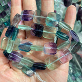 10mm 14mm Natural Fluorite Stone Beads 15'' Faceted Square