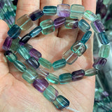 10mm 14mm Natural Fluorite Stone Beads 15'' Faceted Square