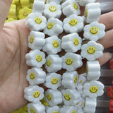10mm 18mm Sun Flower Smile Face Ceramic Beads DIY Jewelry Making