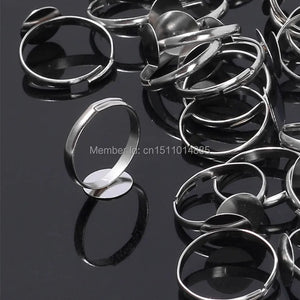 Adjustable Ring Bases Blanks Jewelry Findings 10mm 200pcs/lot