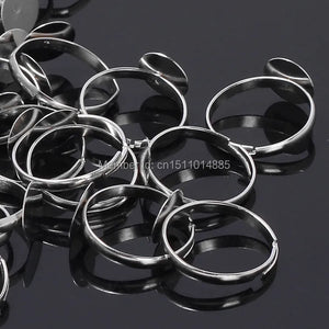 Adjustable Ring Bases Blanks Jewelry Findings 10mm 200pcs/lot
